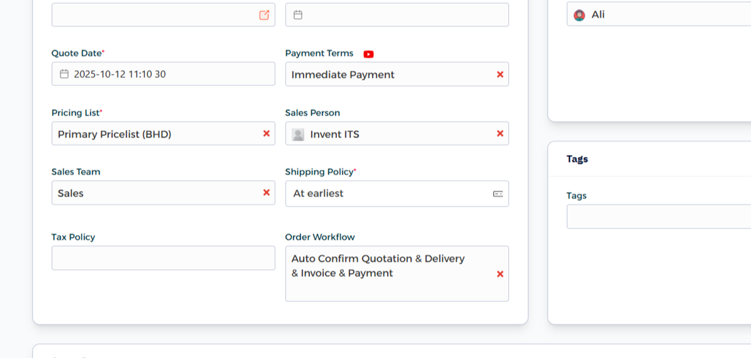 الخطوة 4 - إضافة سير العمل للطلب