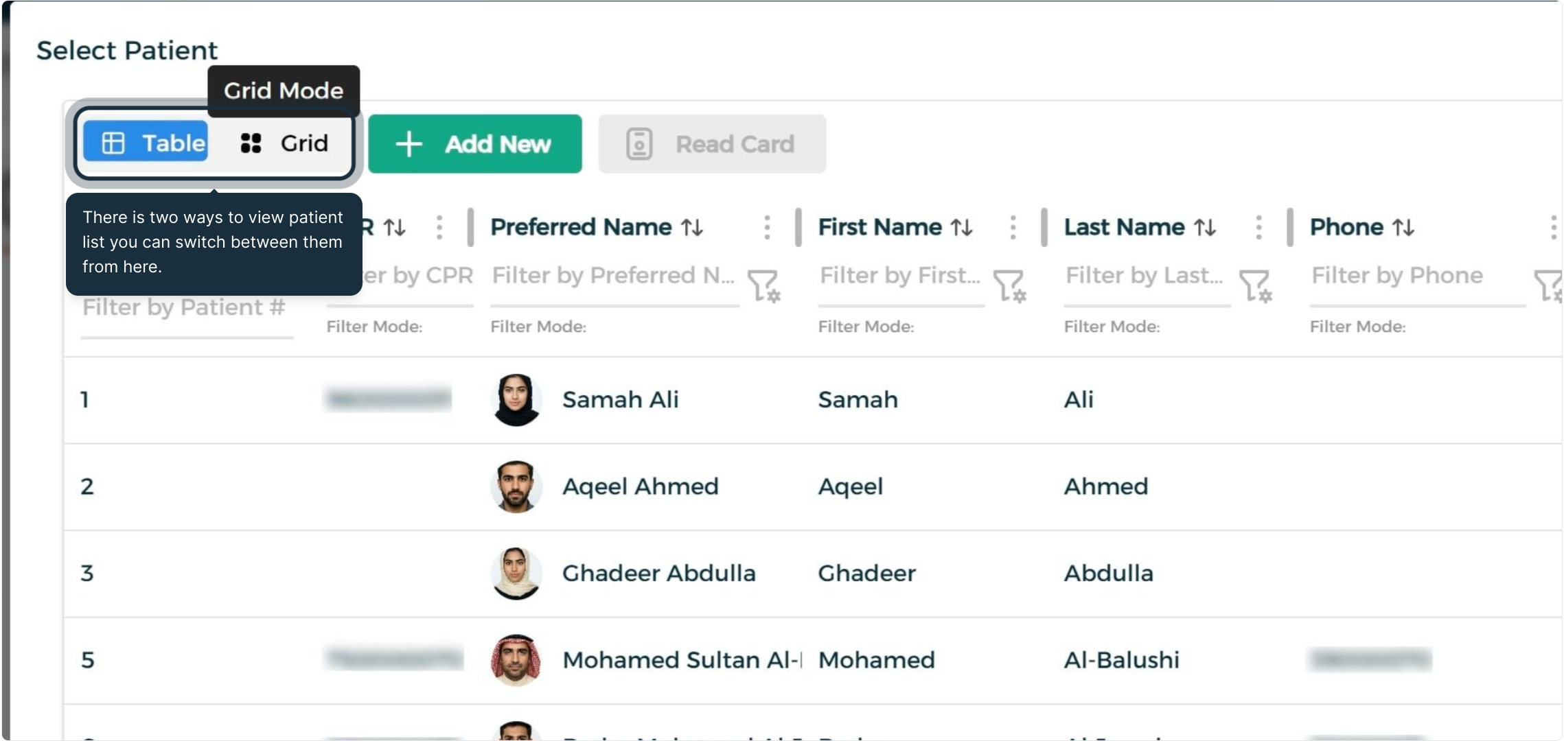 Step 3 - Toggle Patient List View